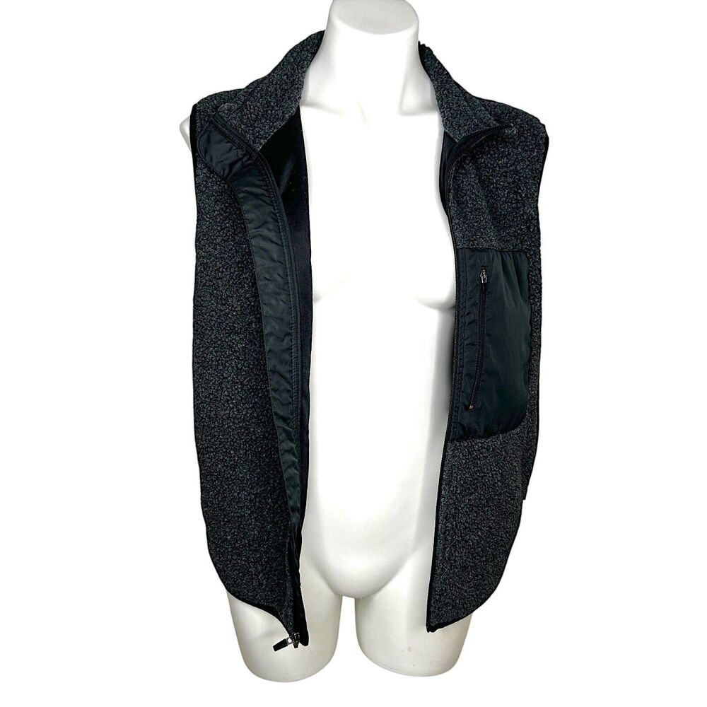 EXPRESS Sherpa Unisex Vest Grey Small Outdoor Winter Fall Layering Active‎